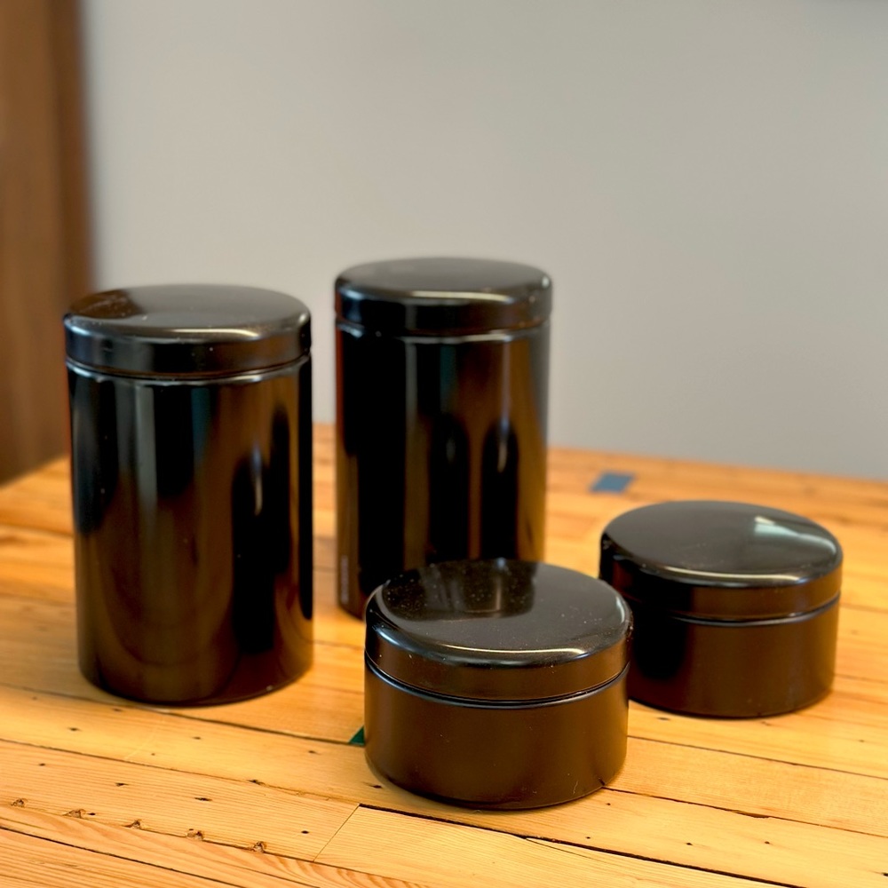 Brabanita Black Metal Canister Set
